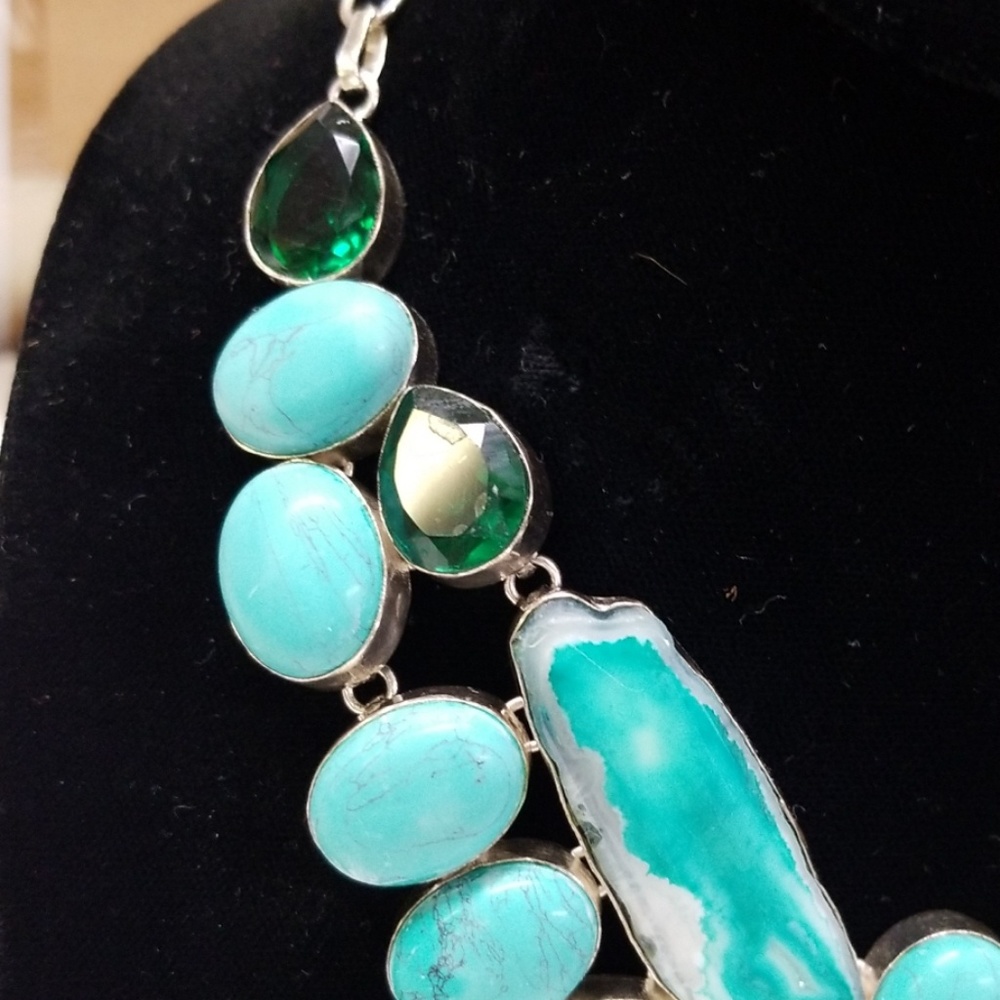 Gemstone Statement Necklace - image 5